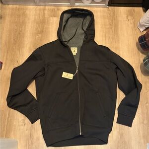 RedHead Men's Black Zip-Up Fleece Lined Sweater